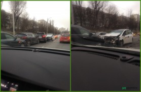 Accident grav în capitală cu implicarea a 4 automobile: Un taxi s-a lovit frontal cu o KIA